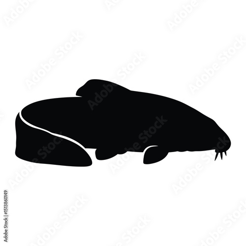 Sleek eel silhouette ideal for sea life, fishing, and underwater vector illustration projects.

