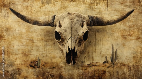 Western cattle skull decor