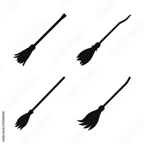 vector silhouettes of a witch