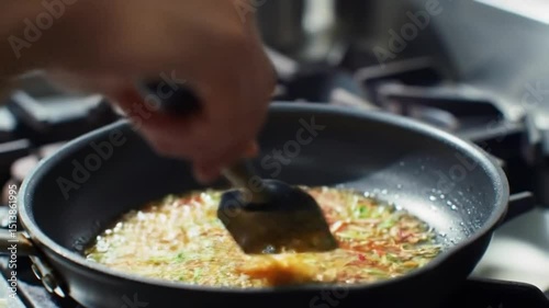 cooking in the kitchen