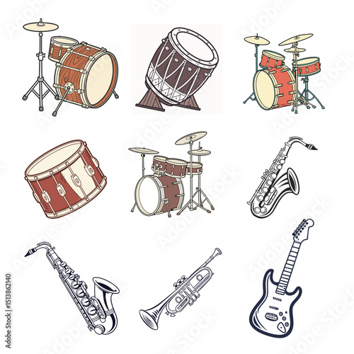 Vector Instrument icon set, instrument icon, instrument logo. instrument icon design. Adobe Illustrator Artwork