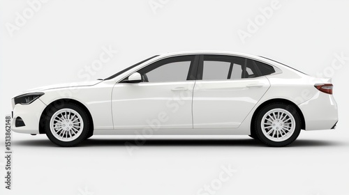 White Sedan Side View