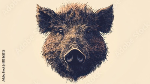 Wild boar head illustration