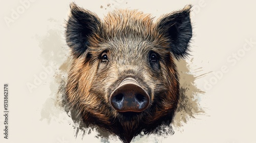 Wild boar portrait
