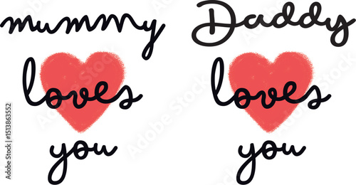 Mummy Daddy loves Vector