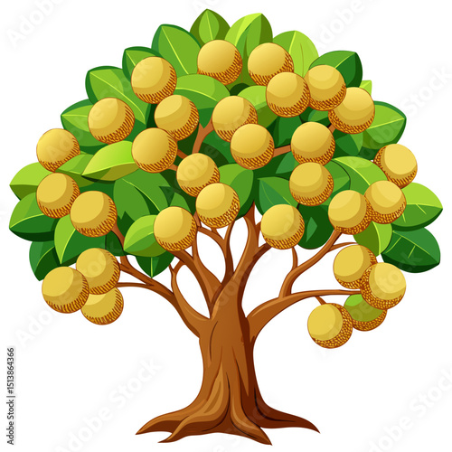 vector illustration of an apple tree