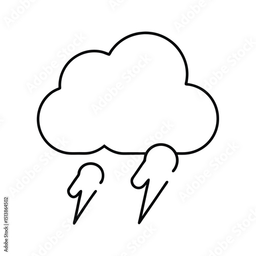 Rain cloud line art, Outline Rain cloud 
