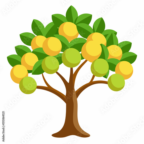 vector illustration of an apple tree