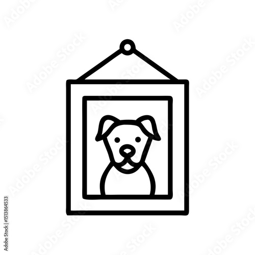 painting of  dog in frame, icon