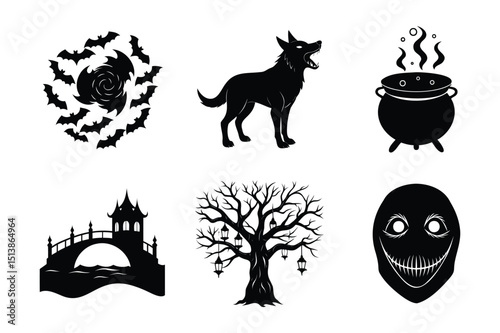 Halloween Silhouettes Set