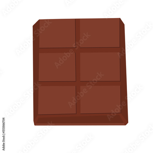 Milk chocolate bar simple vector hand drawn art. Classic sweet snack illustration. For food packaging, dessert visuals, stickers, product ads, candy menus, web