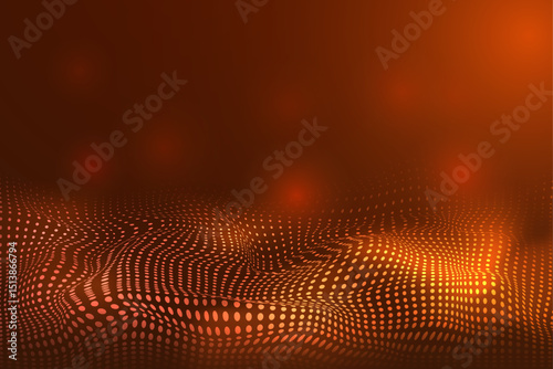 Orange Gradient Abstract Geometric 3d Technology Background