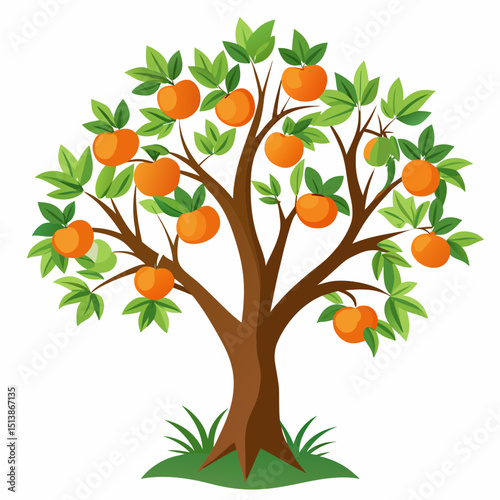 vector illustration of an apple tree