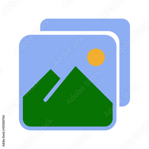 Set of pictures linear icon. Digital photo library. Multimedia management. vector illustration on white background