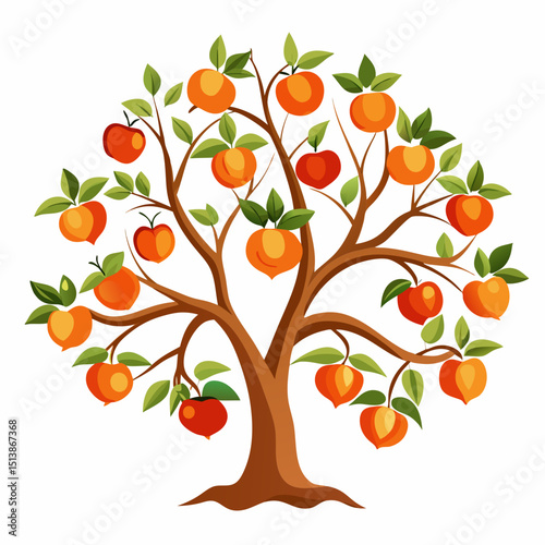 vector illustration of an apple tree