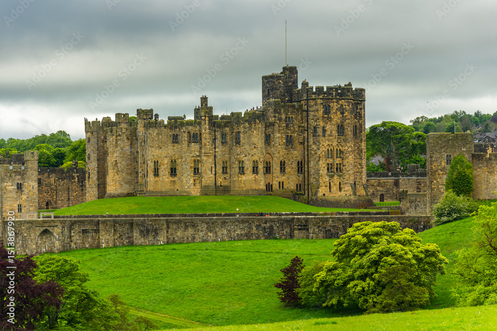 Fototapeta premium view from the Alnwick Castle located in north east England, UK