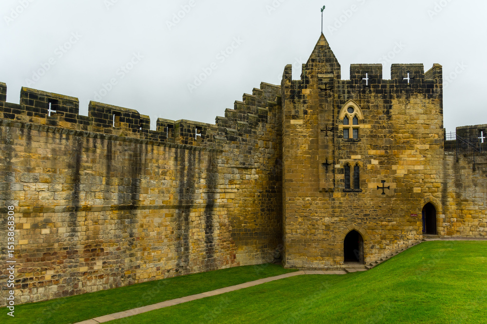 Fototapeta premium details from the Alnwick Castle located in north east England, UK