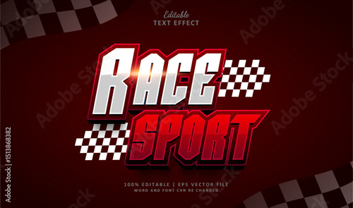 Race Sport Editable Text Effect 3d Style Sport