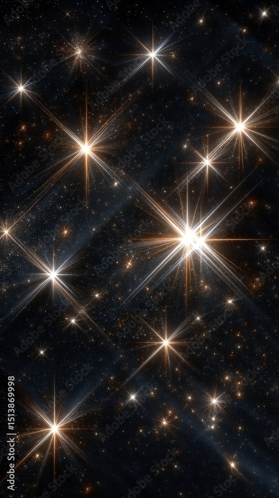 Fototapeta premium Sparkling Starscape Celestial Night Glowing Galaxy Cosmic Background