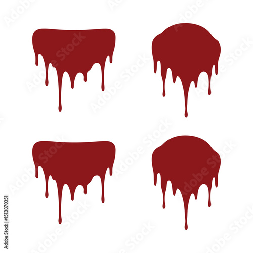 set of red paint splashes
