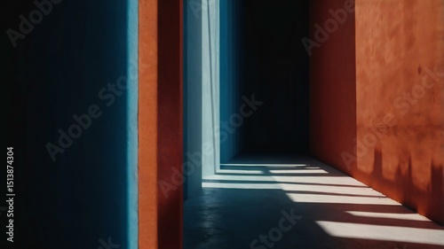 Wallpaper Mural Abstract architectural corridor with colorful walls and shadows Torontodigital.ca