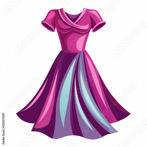 pink dress on a white background