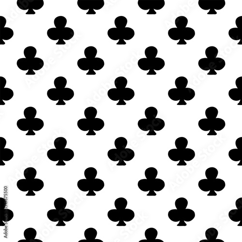 Card suit clubs seamless pattern background Doodle cartoon design for textile Hand drawn ink black geometric style Fashion print for clothes greeting invitation card flyer banner poster paper cover ad