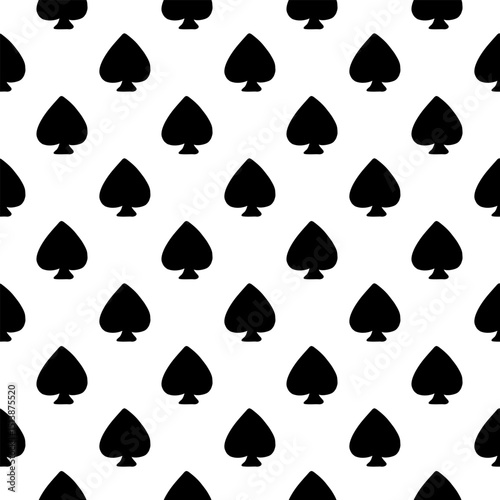 Card suit spades seamless pattern background Doodle cartoon design for textile Hand drawn ink sketch Geometric style Fashion print for clothes greeting invitation card flyer banner poster paper cover