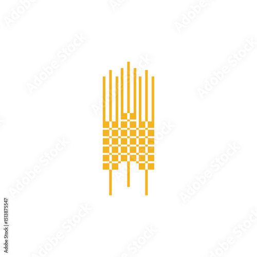 Grain logo icon sign Wheat field concept. Oat, barley, rye, wheat ears stalks silhouette Modern geometric creative design style Fashion print clothes greeting invitation card flyer banner poster cover