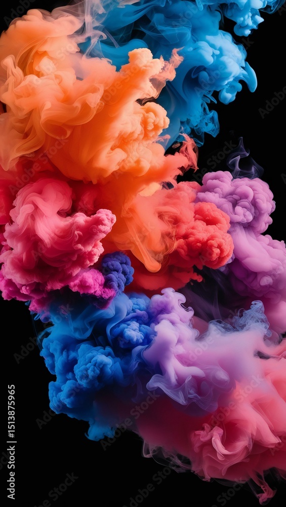 Obraz premium Abstract colorful ink swirls in water