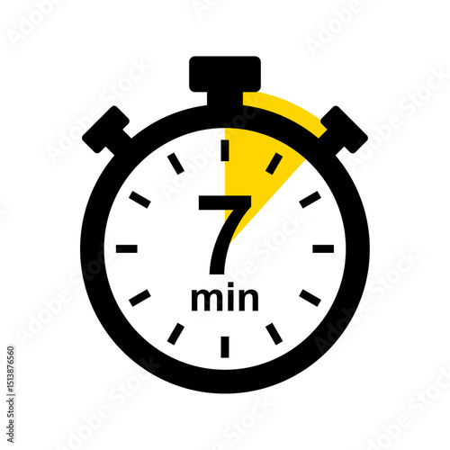 7 minute timer. Stopwatch icon