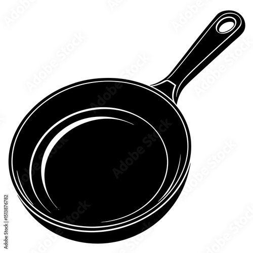 frying pan Silhouette isolated on white