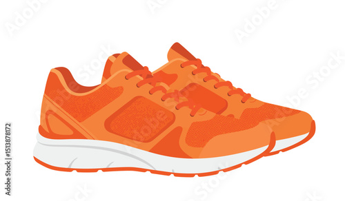 Modern fashion sneakers shoes. Sports shoes. Flat Vector isolated on white background. Running shoes. Men's or women's footwear.