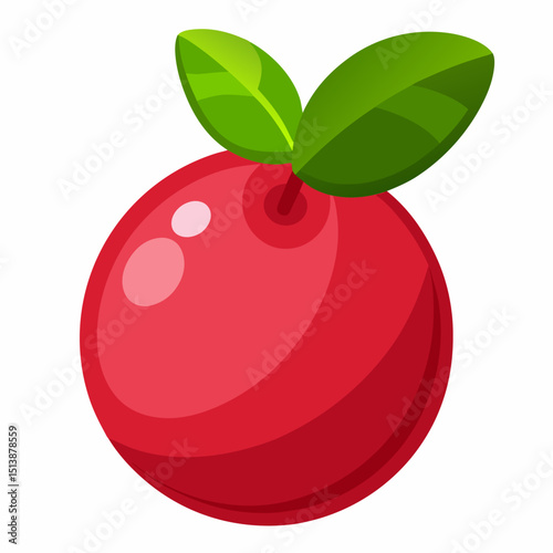 red apple with leaf