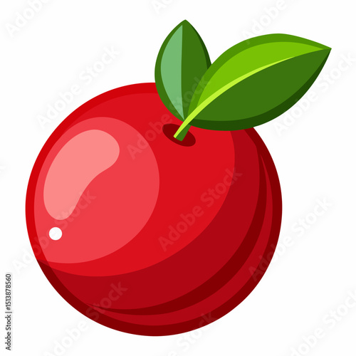 red apple with leaf