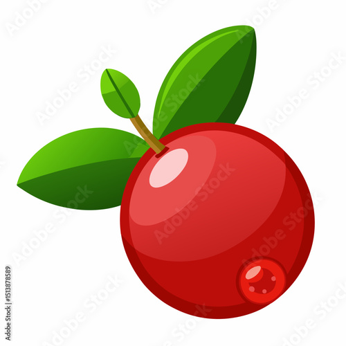 red apple with leaf