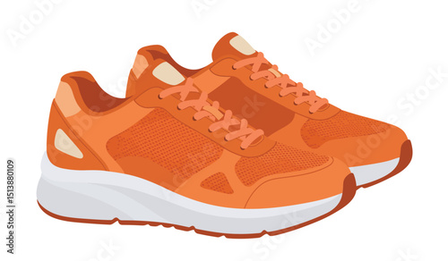 Modern fashion sneakers shoes. Sports shoes. Flat Vector isolated on white background. Running shoes. Men's or women's footwear.