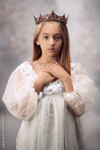 Young Girl Wearing A Stately Crown
