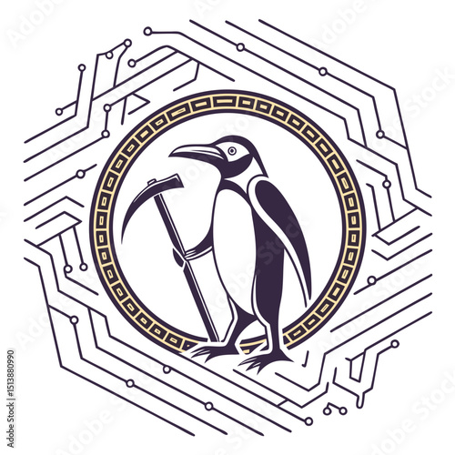 Minimalist vector illustration of pi network toke eps