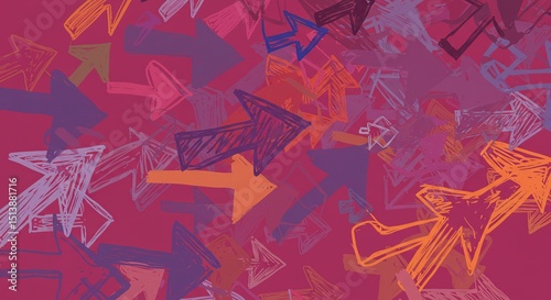 Abstract background of many colored arrows