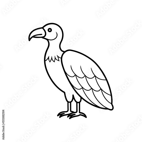 Vector illustration of Vulture line art