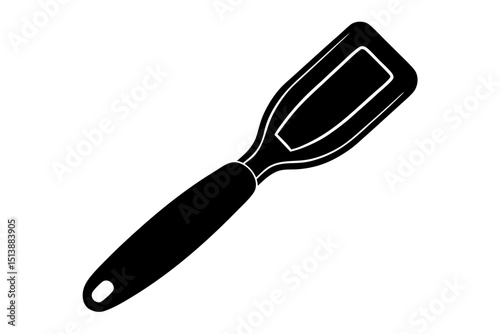 Black and white kitchen spatula vector illustration isolated on white background