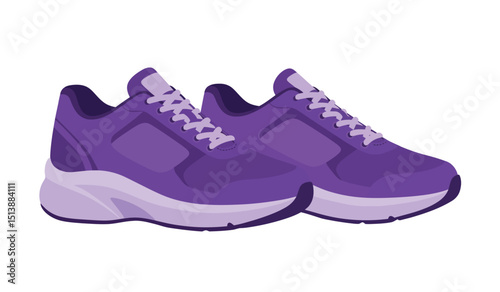 Modern fashion sneakers shoes. Sports shoes. Flat Vector isolated on white background. Running shoes. Men's or women's footwear.