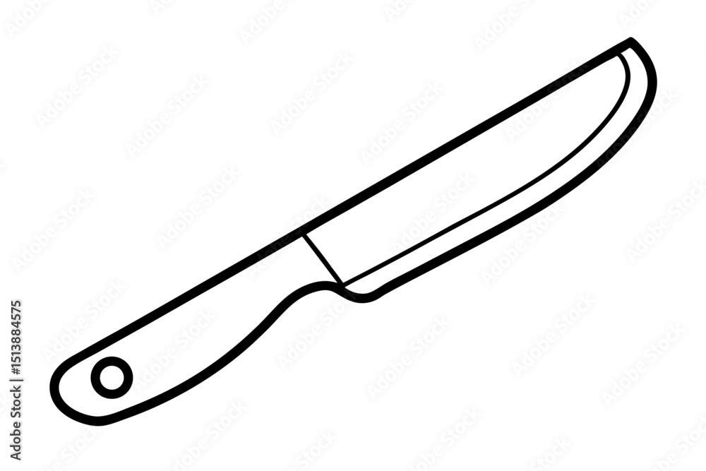Fototapeta premium Minimalist kitchen knife illustration with transparent background for diverse design uses