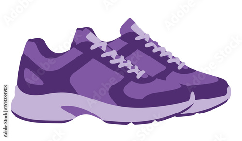 Modern fashion sneakers shoes. Sports shoes. Flat Vector isolated on white background. Running shoes. Men's or women's footwear.
