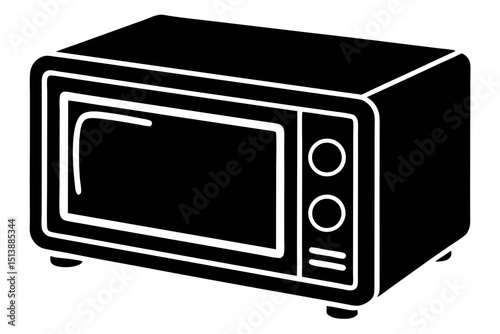 Simple vector illustration of a modern microwave oven on a transparent background
