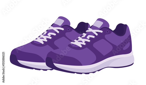 Modern fashion sneakers shoes. Sports shoes. Flat Vector isolated on white background. Running shoes. Men's or women's footwear.