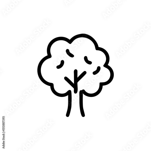Tree graphic icon representing allergy concept in minimal style  