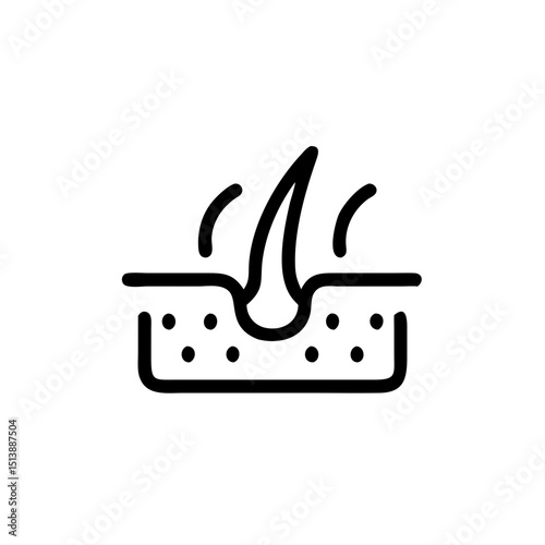 Itchy scalp icon with hair outline in simple line art style  