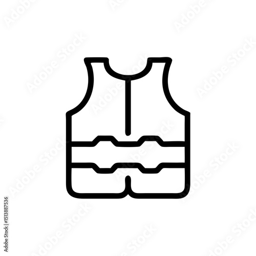 Life vest icon in minimal style representing swim safety  